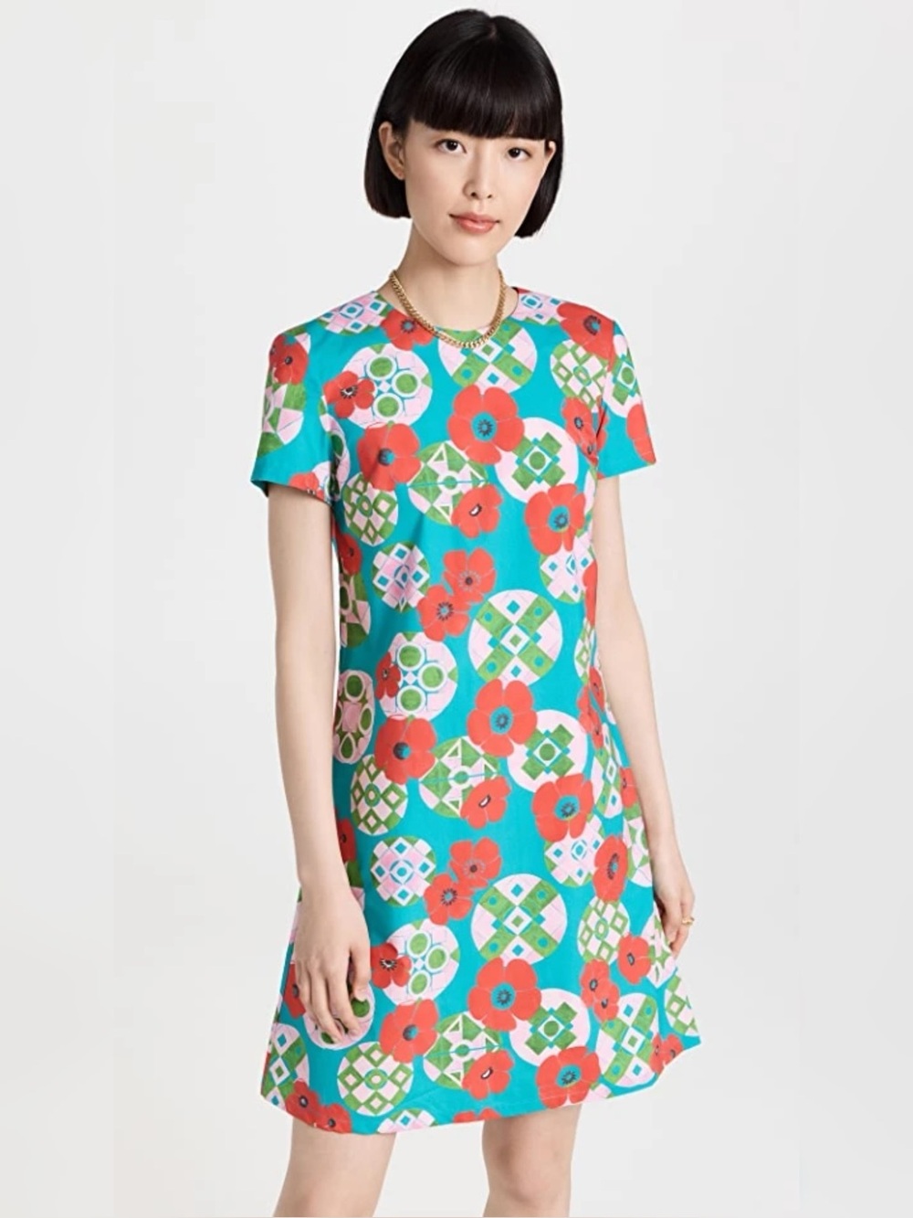 La DoubleJ Floral Print Knee-Length Shift Dress Multicolor Size L